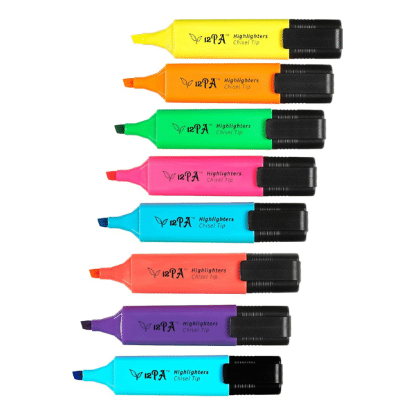 12PA 8 Chisel Tipped Highlighters