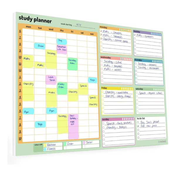 Study and Revision Planner Pad for Students